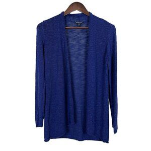 Eileen Fisher Cardigan Sweater PP Petite Purple Linen Cotton Open‎ Knit Coastal